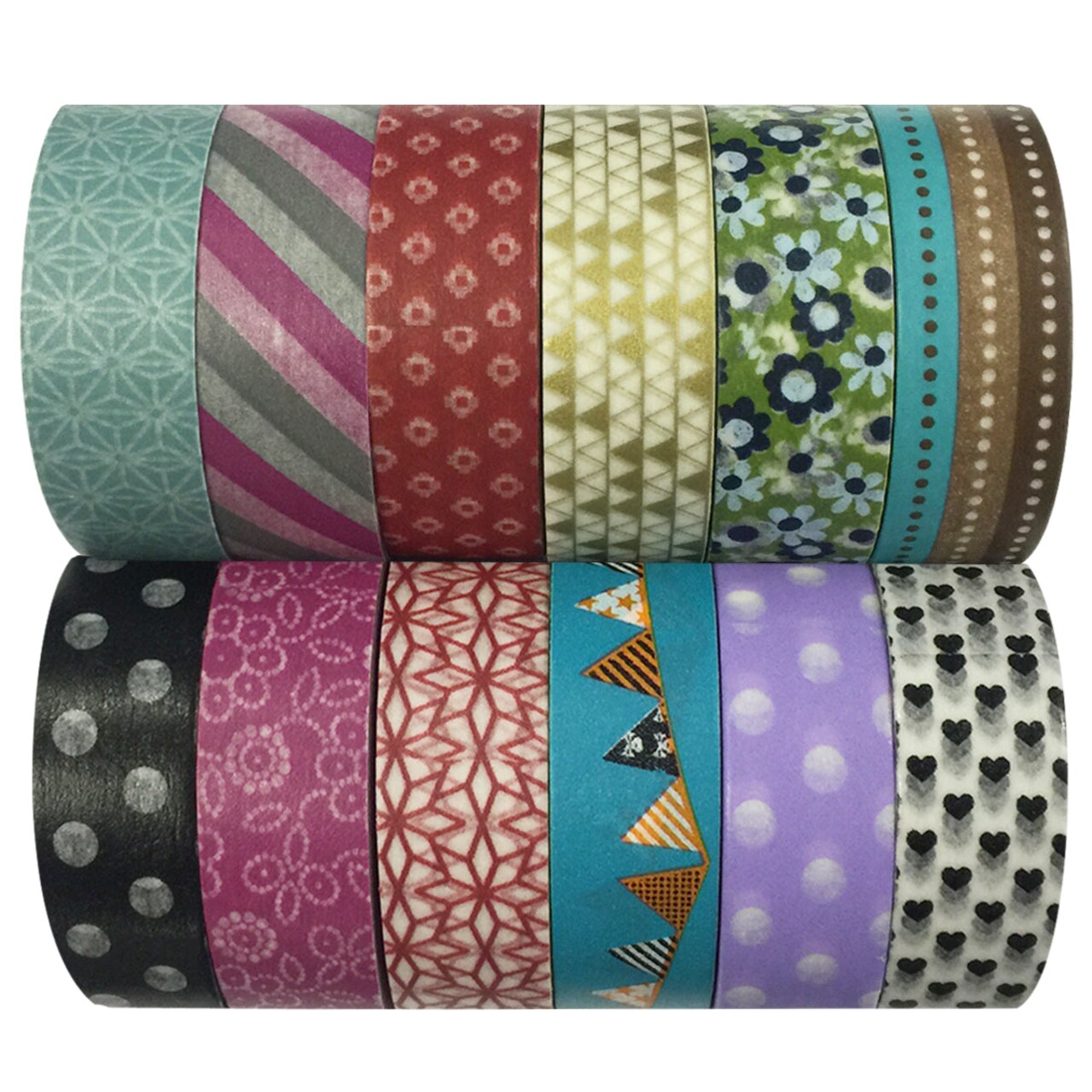 Wrapables Washi Tapes Decorative Masking Tapes, Set of 12, ADSET03